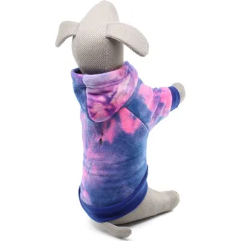 Obleček pro psa Vsepropejska Splash batikovaná fleecová mikina pro psa Barva: Modrá, Délka zad (cm): 42, Obvod hrudníku: 60 - 68 cm