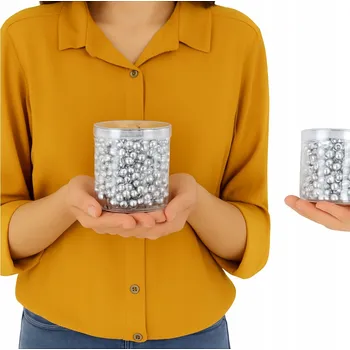 Vánoční dekorace STŘÍBRNÝ ŘETĚZ KORÁLKY NA VÁNOČNÍ STROMEK – DEKORATIVNÍ VÁNOČNÍ GIRLANDA 5 m