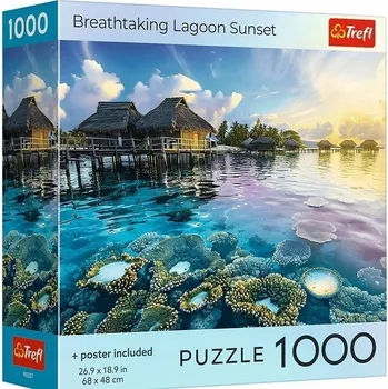 Puzzle TREFL PUZZLE USA Collection: Dechberoucí západ slunce nad lagunou, 1000 dílků