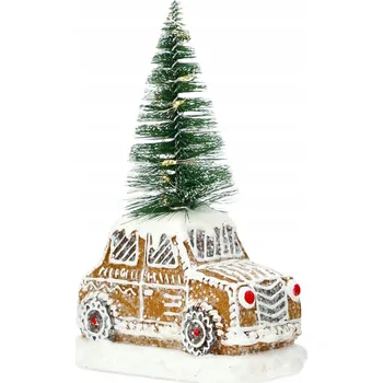 Vánoční dekorace LED SVÍTILNA VÁNOČNÍ PERNÍKOVÝ DOMEČEK STROMEK NA VÁNOCE DÁREK MALÁ Hnědá