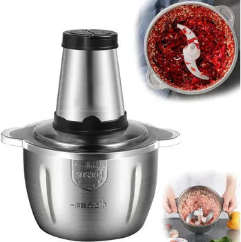 Kuchyňský mlýnek ELEKTRICKÝ MLÝNEK NA MASO A KOŘENÍ, MIXÉR 2L 850 W stříbrný/šedý