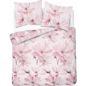 Povlečení Povlečení Satén 160x200 Květiny Světle Růžová
