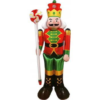 Balónek XXL Fóliový Balón Stojící LOUSKÁČEK Veselé Vánoce 158 CM