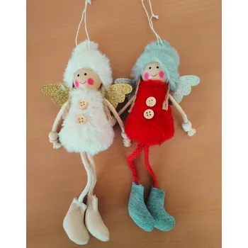 Vánoční dekorace Textilní andílek X378 mix 22 cm