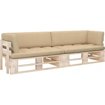 Stůl a židle Shumee z palet vidaXL, béžové