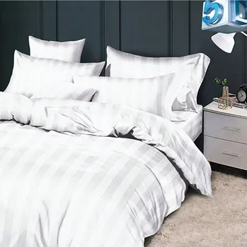 Prostěradlo Sada povlečení 160x200 cm s povlaky na polštáře Čistá bavlna s proužky Pohodlí