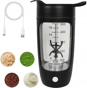ELEKTRICKÝ ŠEJKR NA PROTEINY DO POSILOVNY 0.6L PŘENOSNÝ ELEKTRICKÝ MIXÉR