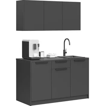 Dětská kuchyňka Malá kuchyňská linka, černá se skříňkami