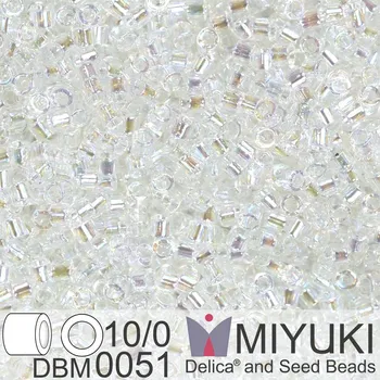 Korálek Korálky Miyuki Delica 10/0. Barva Crystal AB DBM0051. Balení 5g.