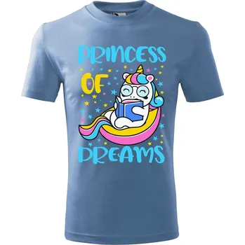 Chlapecké tričko DOBRÝ TRIKO Dětské tričko Basic Princess of dreams Velikost: 158/12 let, Barva: Azurově modrá