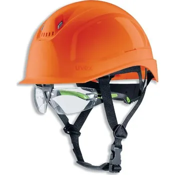 Pracovní přilba Uvex 9772237 - Přilba pracovní ochranná pheos S-KR-IES, krátký štítek, bez brýlí, oranžová, EN 397