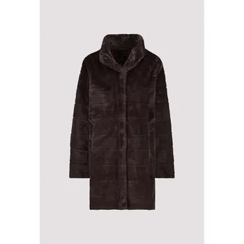 Dámský kabát Kabát Monari 809690 čokoládový kožíšek Velikost: 36