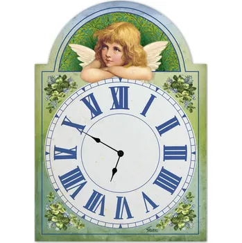 Hodiny Velké dřevěné selské hodiny - Andělské zamyšlení