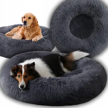 Pelíšek pro psa Pelíšek PuppyJoy šedý kulatý 100 cm x 100 cm x 18 cm