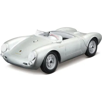 auto na autodráhu Maisto Porsche 550 A Spyder 1:18 stříbrná