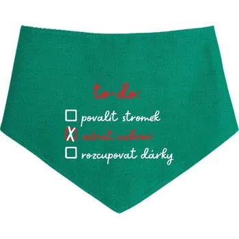 Obleček pro psa Vánoční šátek Pawsome gang "Neplechy", zelený Velikost: S