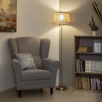 Lampička Brilagi - LED Stojací lampa CERIA 1xE27/40W/230V pr. 35 cm béžová/matný chrom