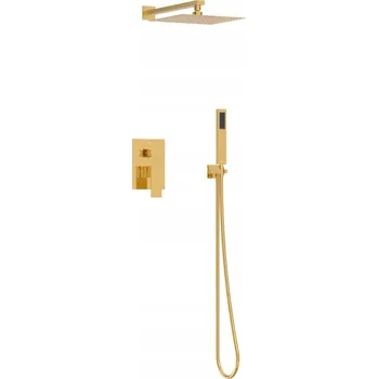 Vodovodní baterie BALNEO PODOMÍTKOVÁ SPRCHOVÁ BATERIE CASCADE ZLATÁ SADA S DEŠŤOVOU HLAVICÍ