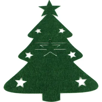 Vánoce Vánoční prostírání na příbor anděl, stromeček, střední, 3 zelená tm. stromeček