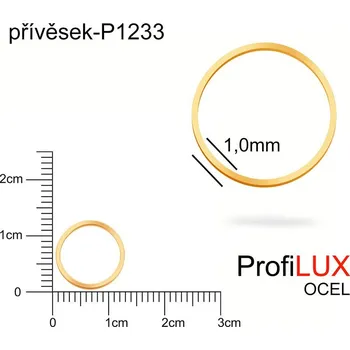 Přívěsek Přívěsek Ocel ozn-P1233 KRUH velikost pr.12mm. Síla 1,0mm. Barva POZLACENO. Řada přívěsků ProfiLUX