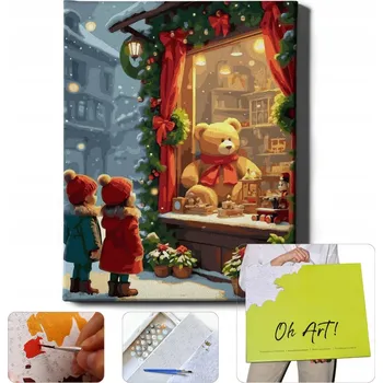 MALOVÁNÍ PODLE ČÍSEL Vánoční Motivy - Obrazy k Malování Podle Čísel s Rámem Oh Art!