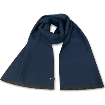 Šála Metro | Tmavě modrá jednobarevná elegantní šála ze směsové tkaniny - Lucleon