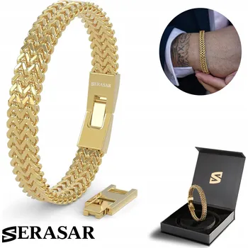 Náramek Pánský náramek z nerezové oceli SERASAR [Franco] - Zlatý - 20 cm - E003