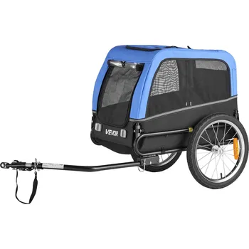 Přívěsný vozík pro psa Vevor Cyklopřívěsek pro psa, nosnost 30 kg, skládací rám, odrazka, vlajka