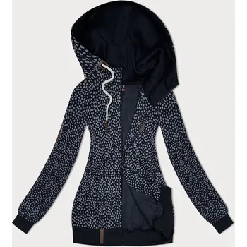 Dámská mikina Tmavě modrá dámská mikina se srdíčky s kapucí Fashion 6&8 Fashion, odstíny modré XXL (44) i392_23586-48