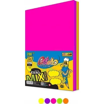 Kancelářský papír KANCELÁŘSKÝ PAPÍR A4 200 listů 80g 8 NEON/PASTELOVÝCH ODSTÍNŮ - INTENZIVNÍ PASTELLO