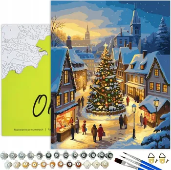 MALOVÁNÍ PODLE ČÍSEL Vánoční Motivy - Obrazy k Malování Podle Čísel s Rámem Oh Art!