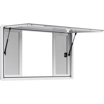 Okno Vevor Prodejní okno 135×84 cm, hliníková slitina, 4 posuvná okna, otvor 85°