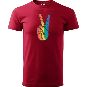 Sablio Tričko s potiskem Love & Peace - červené S