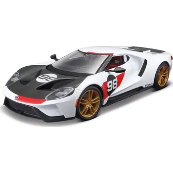 auto na autodráhu Maisto Ford GT Heritage 2021 1:18 bílá