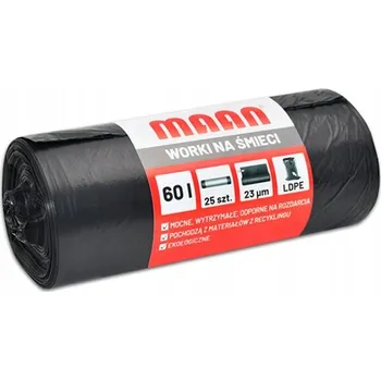 Pytle na odpadky Pytle na odpadky 60l 25 Ks černé 23My fólie LDPE pevné univerzální