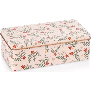 Dóza na potraviny Kovová vánoční dóza na sušenky 21,5 × 12 × 7 cm