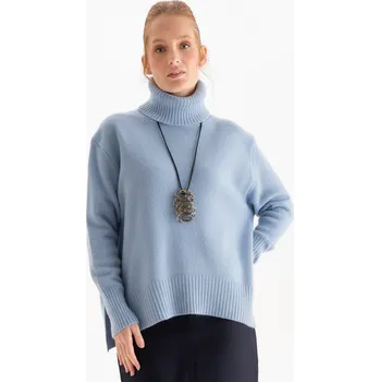Dámský svetr Dámský rolák Clara v modré barvě Velikost: S