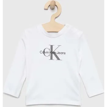Dětské tričko s dlouhým rukávem Calvin Klein Jeans IN0IN00005.PPYX bílá 00X, vel. 62
