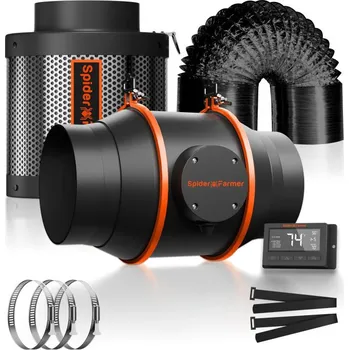 Domácí ventilátor Spider Farmer sada ventilátoru a filtru 6