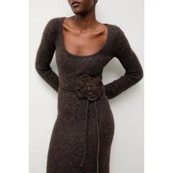 Opasek Semišový pásek Answear.LAB 1314.hak hnědá 88X, vel. ONE SIZE