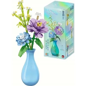 ostatní stavebnice Stavebnice květiny s keramickou vázou zhe gao 622007 kytice dárek