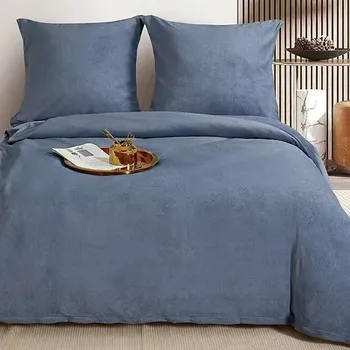 Povlečení Povlečení Modré 160 x 200 cm Komplet Čistá Bavlna Měkké + 1 povlak na polštář