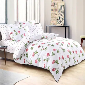 Povlečení Sada povlečení 160x200 cm s povlaky na polštáře Čistá bavlna Wygoda+ vzor růže