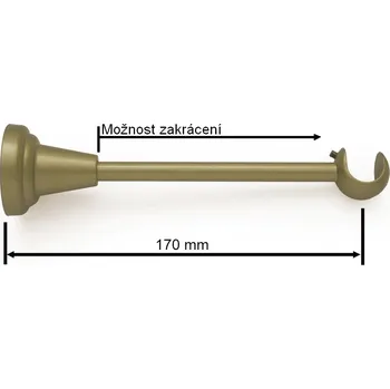 Příslušenství pro garnýž Konzole jednořadá pro tyč 16mm zlatá antik