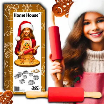 Váleček na těsto Váleček Silikonový Otočný na Těsto na Koláče Knedlíky Perníčky Dřevěný Pevný