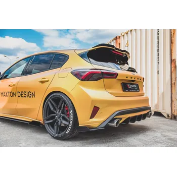 Auto-moto Maxton Design "Racing durability" difuzory pod zad. nárazník s křidélky pro Ford Focus ST Mk4, plast ABS bez povrchové úpravy, s červenou linkou