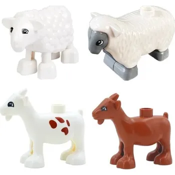 ostatní stavebnice Sada 4 ks plastových stavebnicových zvířat pro děti 2 kozy a 2 ovce vzdělávací hračka na skládání