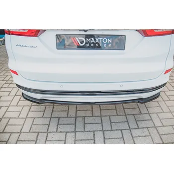 Karosérie Maxton Design středový spoiler zadního nárazníku pro Ford Mondeo Mk5 Facelift, černý lesklý plast ABS