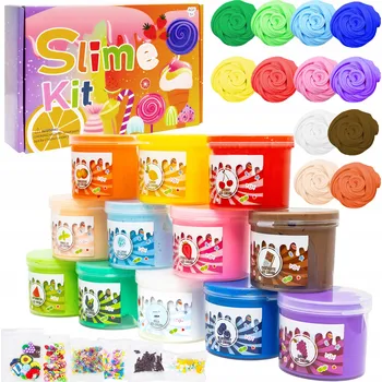 Modelovací hmota SLIZOVÁ HMOTA PRO DĚTI ZMRZLINA KOšíČKY MODELOVACÍ HMOTA SENZORICKÁ HRA + OZDOBY