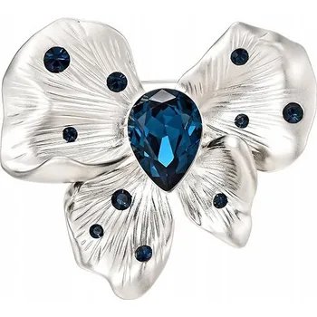 Brož Exkluzivní BROŽ dekorace na oblečení KVĚTINY stříbrné zirkony ŠPERKY